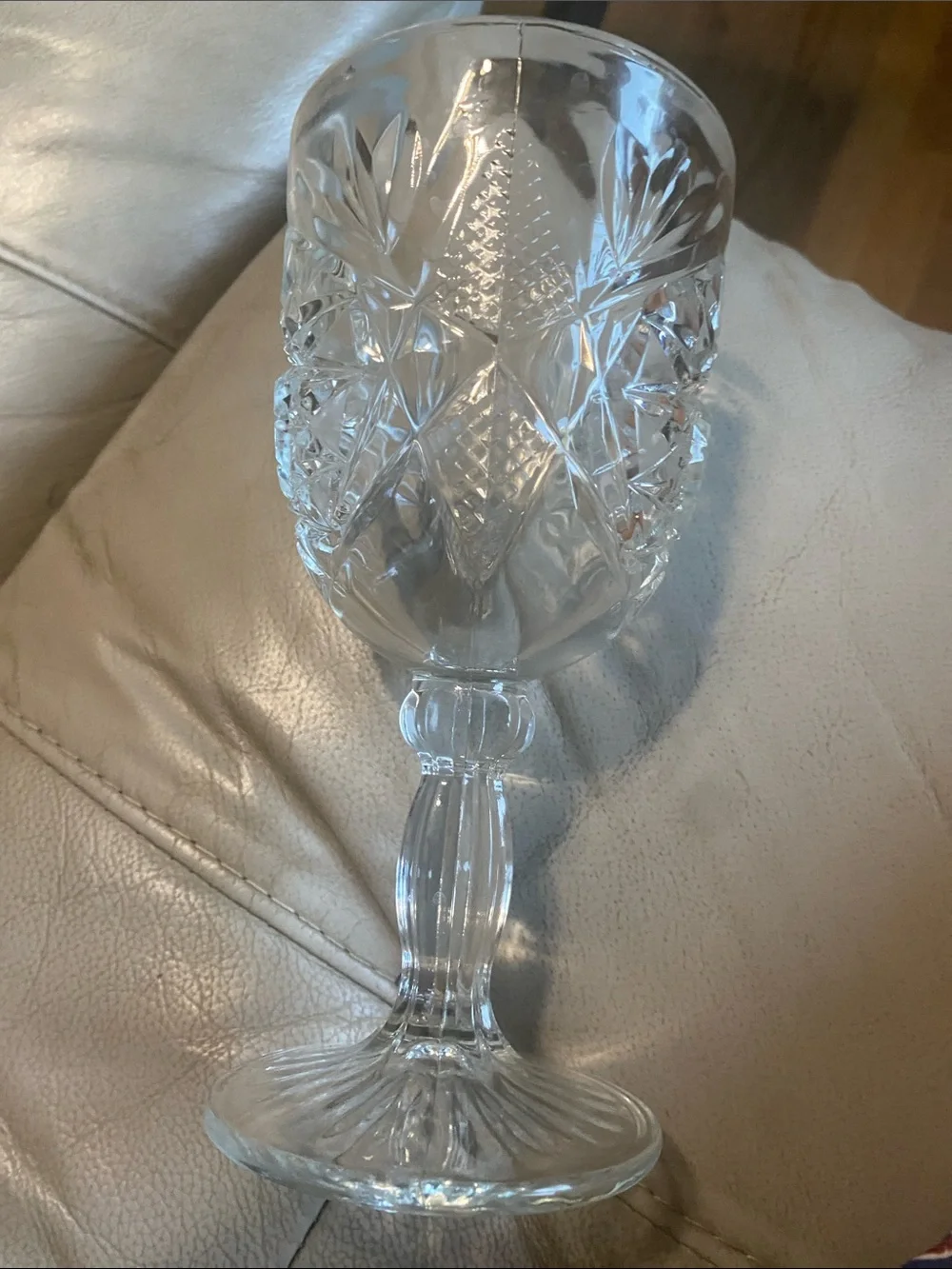 Libbey Hobstar Clear Glass Water Goblet